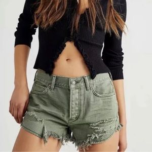 free people shorts | army green
